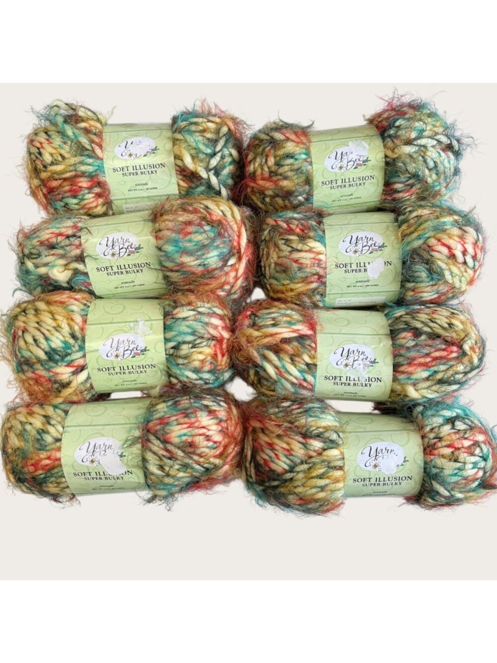 Yarn Bee Soft Illusion Super Bulky Yarn Lot Of 8 Skeins Serenade 100 Yards Each